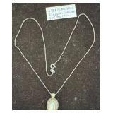 925 Moonstone Pendant with 18-Inch Box Chain