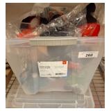 Plastic Bin With Marvel-Themed Toys and Items