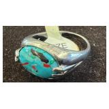 Silver Ring with Turquoise-Style Stone, Size 9