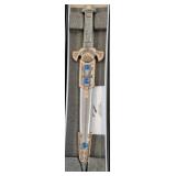 Decorative Dagger with Gold and Blue Accents