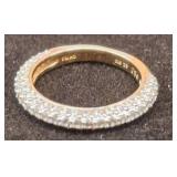 Gold Band with CZ Accents