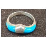 Turquoise Inlay Silver Ring