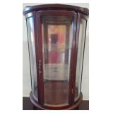 Curved Glass Wood Display Cabinet