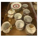 Bavarian Teacups with Saucers and Lids