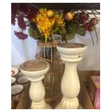 Painted Wooden Candle Holders
