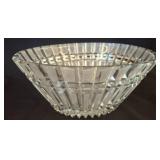 Faceted Crystal Bowl with Geometric Design