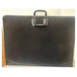 Black Portfolio Case with Handles and Compartments