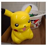 Pikachu Bank and Assorted Plastic Figures