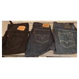 Three Pairs of Levi Strauss Denim Jeans