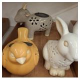 Three Ceramic Solar Decorative Figurines