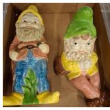 Hand-Painted Ceramic Gnome Figurines