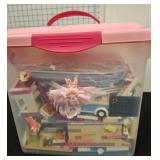 Plastic Bin of Assorted LEGO Friends Pieces
