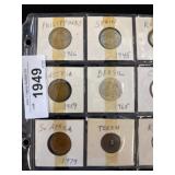 World Coins in Holders with Labels