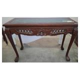 Wood Console Table With Green Stone Top