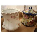 Two Decorative Porcelain Containers, O&E.G. Mark