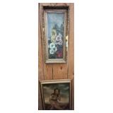 Framed Oil Paintings, Floral and Portrait w8
