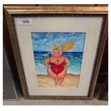 Beach Scene Watercolor by Local Artist