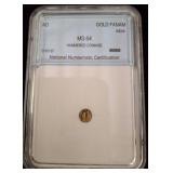 Gold Fanam Coin Certified MS-64