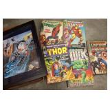 Marvel Comic Books wooden wall plaque and Framed A