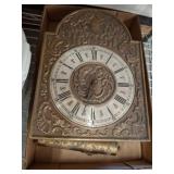 Vintage German Clock Mechanism and Brass Weights