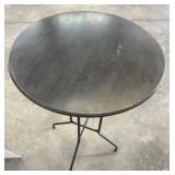 Round Metal Table with Tripod Base