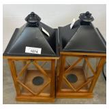 Lulu & Co. Wood and Metal Lanterns