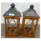 Two Lulu & Co. Wooden Lanterns