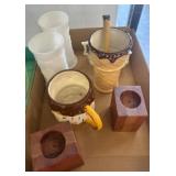 Ceramic and Wood Items Set