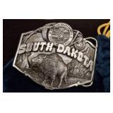 South Dakota Pewter Belt Buckle With Pouch