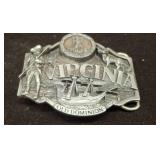 Metal Virginia Belt Buckle by Siskiyou Co.