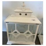 New White Wooden Lantern by Lulu & Co.