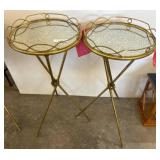 Brass and Glass Accent Tables