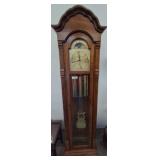 Oak Case Grandfather Clock with Glass Door
