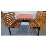 Wood Slat Bench Table Set, Rectangular Top