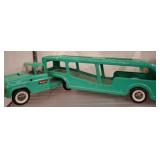 Buddy L Green Tin Toy Car Carrier Truck