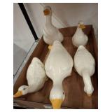 Five Ceramic Goose Figurines