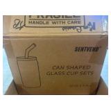 Two Boxes of Can-Shaped Glass Cup Sets