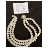 Three-Strand Glass Pearl Bracelet with Clasp
