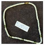 Jadestone Necklace With 14K Gold Clasp