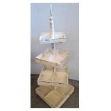 Wooden Tiered Display Stand, Distressed Finish