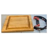 Wooden Tray and Tambourine Set