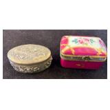 Silver and Porcelain Pill Boxes