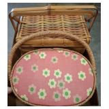 Two Wicker Baskets With Floral Details