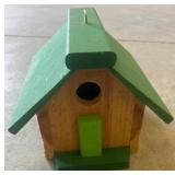 Wooden Birdhouse with Green Roof