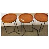 Three Wooden Tray-Top Accent Tables