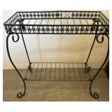 Black Two-Tier Plant Stand