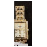 Elgin Gold-Tone Watch with Crystal Accents