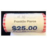 Roll of $1 Franklin Pierce Dollar Coins