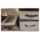 Gray Fabric Storage Bins with Handles