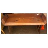 Wooden Bench with Tabletop Design